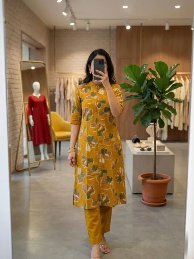 Mustard Yellow Printed Stylish Salwar Set